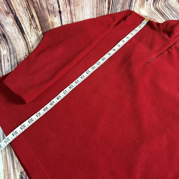 Eddie Bauer Mens Size Medium Red 1/4 Zip Fleece Sweatshirt Lightweight Jacket - Picture 4 of 8